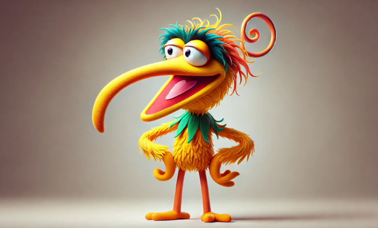 muppet with long hooked beak