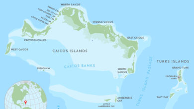 turks and caicos on map