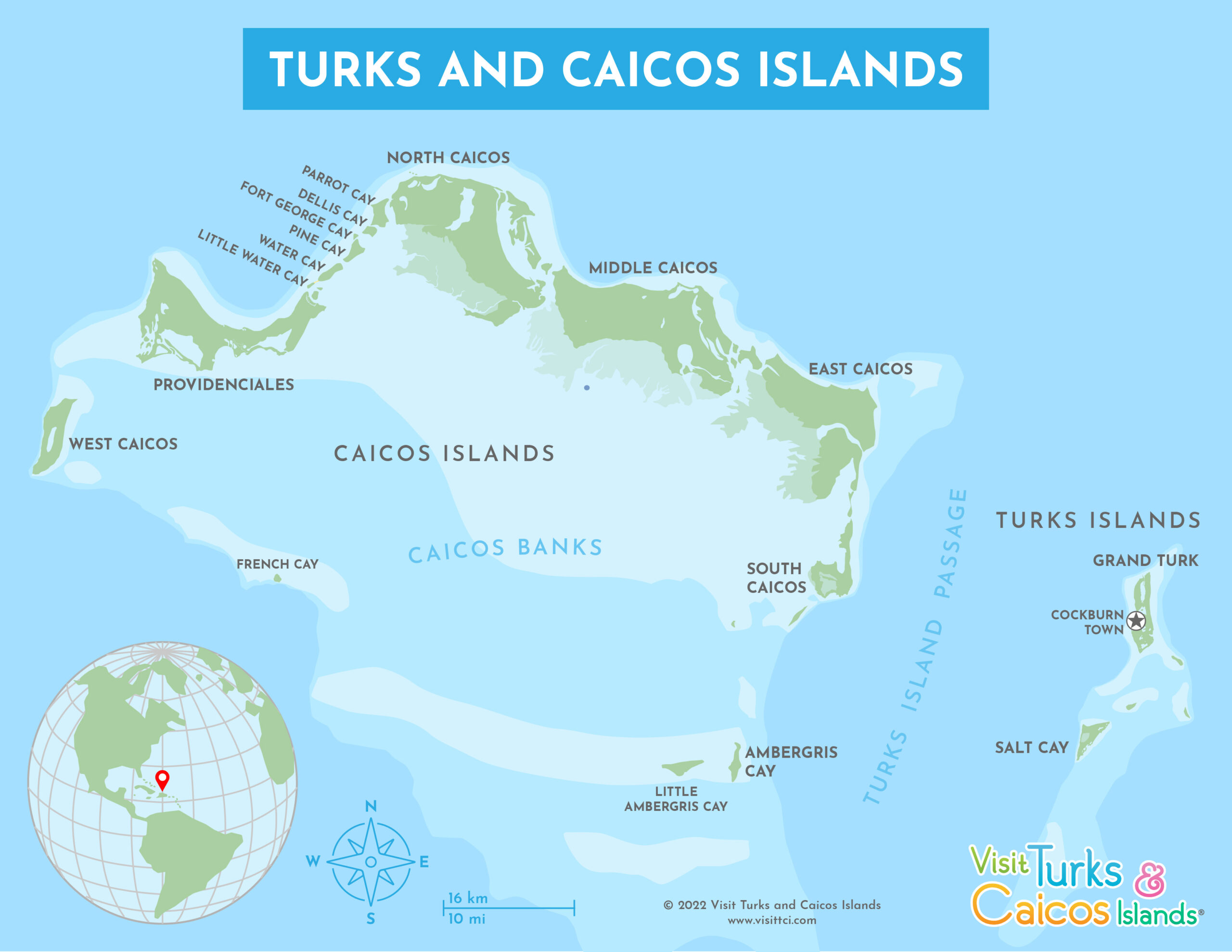 turks and caicos on map